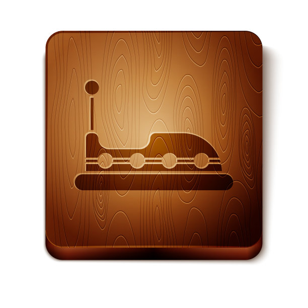 棕色碰碰车图标孤立在白色背景图片下载