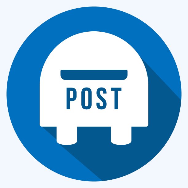 图标信箱。适合家居标志。长长的阴影风格。简单的设计可编辑。设计模板向量。简单的符号说明图片下载