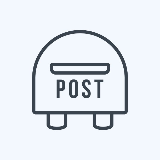 图标信箱。适合家居标志。行风格。简单的设计可编辑。设计模板向量。简单的符号说明图片下载