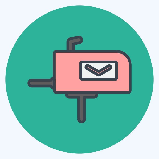 图标信箱。适合教育标志。颜色风格交配。简单的设计可编辑。设计模板向量。简单的符号说明图片下载