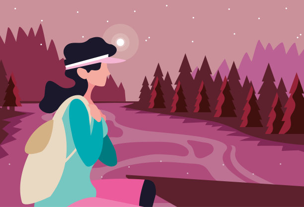 背包徒步旅行的女人图片下载