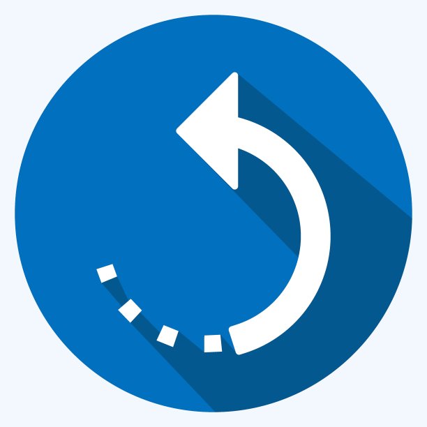 图标左旋转。适用于照片编辑符号。长长的阴影风格。简单的设计可编辑。设计模板向量。简单的符号说明图片下载