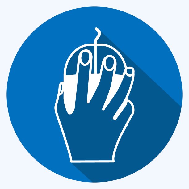 使用鼠标图标。适用于手部动作符号。长长的阴影风格。简单的设计可编辑。设计模板向量。简单的符号说明图片下载