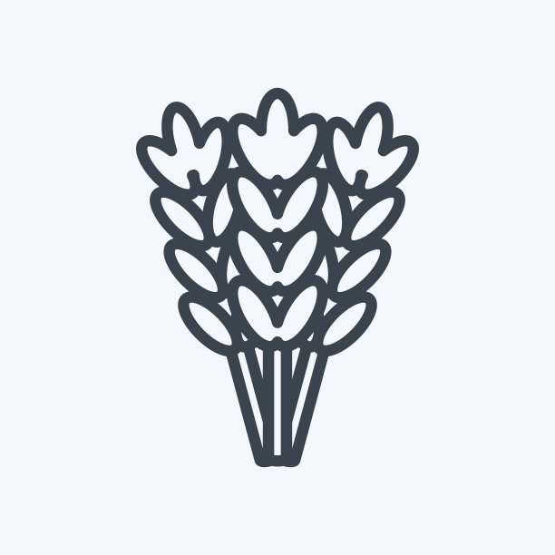 图标的小麦。适合园林的象征。行风格。简单的设计可编辑。设计模板向量。简单的符号说明图片下载