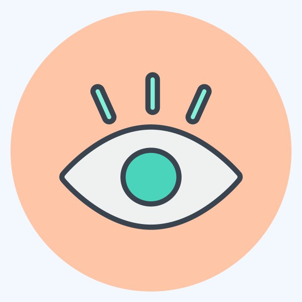 图标的愿景。适合教育标志。颜色风格交配。简单的设计可编辑。设计模板向量。简单的符号说明图片下载