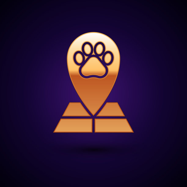 黄金地图指针上有兽医学医院图片下载