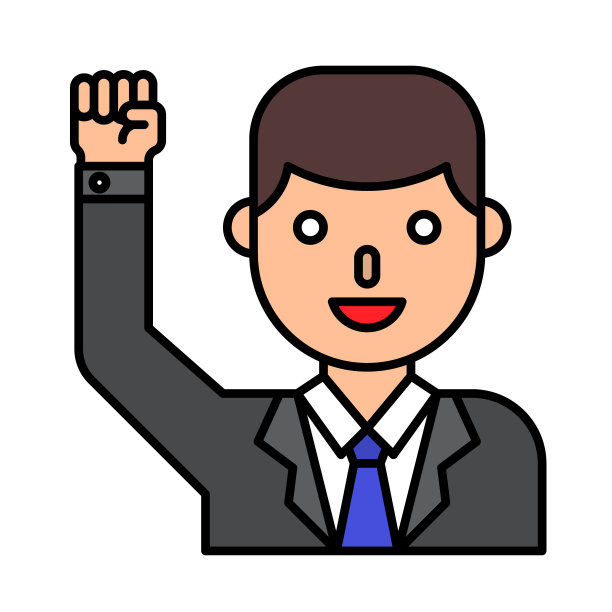 商人抬起右臂充满风格图片下载