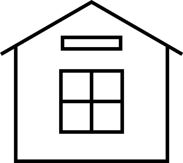 房屋黑色线条图标图片下载