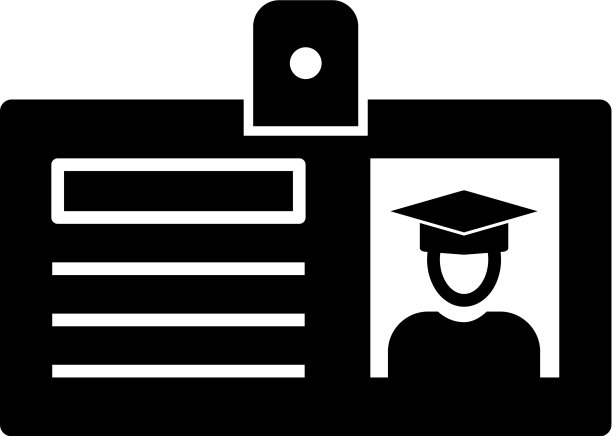 学生证件黑色图标图片下载