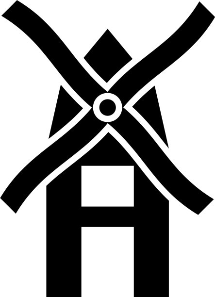 风车标志黑色图标图片下载
