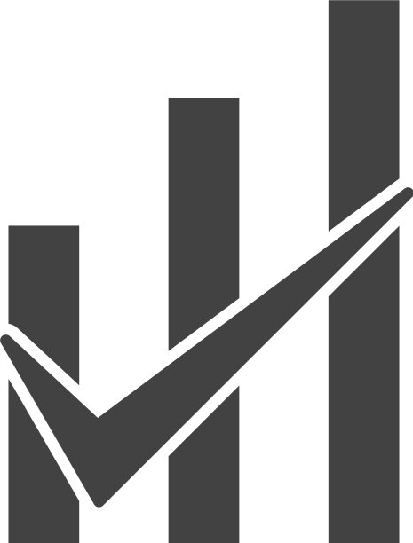 已检查的条形图字形黑色图标图片下载