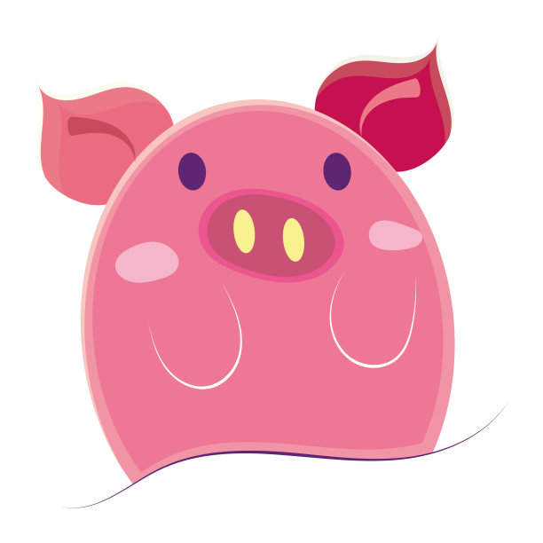 孤立可爱的猪图标可爱的设计矢量图片下载
