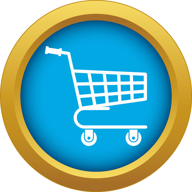 购物车图标蓝色隔离图片下载