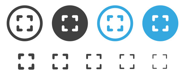 最大化图标-全屏图标-页面大小行符号-扩大对象-容量图标-捕获目标焦点图标图片下载