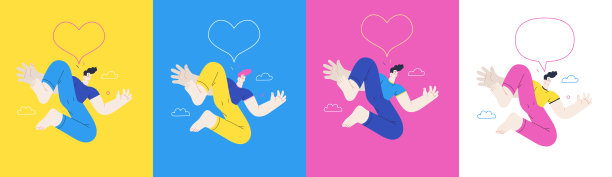 幸福——快乐的人们欢快地在空中跳跃图片下载