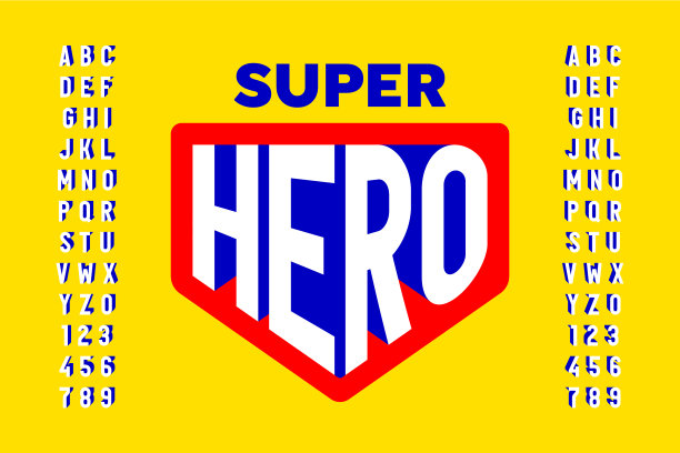 漫画超级英雄风格字体设计图片下载