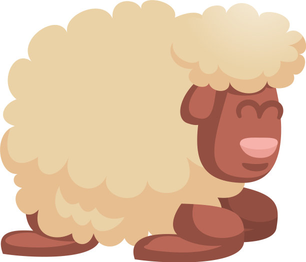 睡觉的羊图标卡通风格图片下载