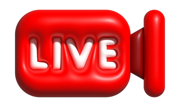 3D直播视频图标，拍摄视频，视频播放按钮为表情符号图标图片下载