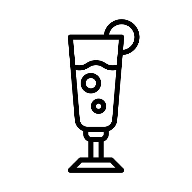 圣诞鸡尾酒菜单线性风格可编辑图标图片下载