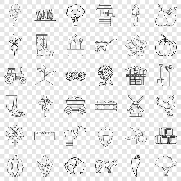 农场图标设置大纲风格图片下载