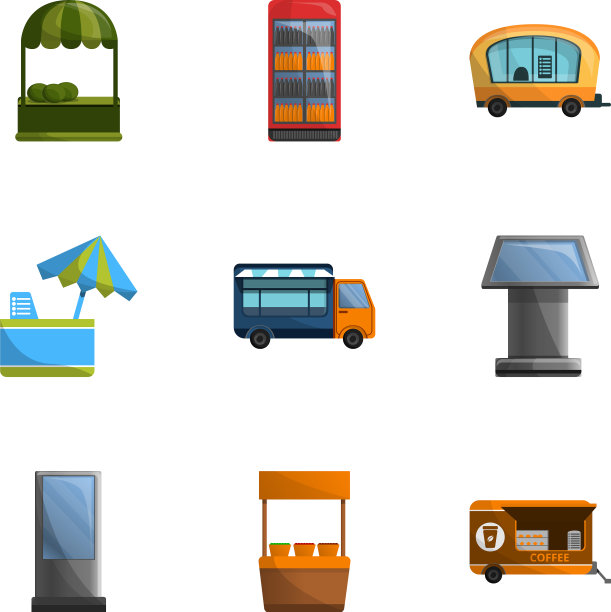 街店图标集卡通风格图片下载