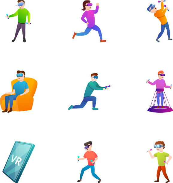 VR头显图标卡通风格合集图片下载