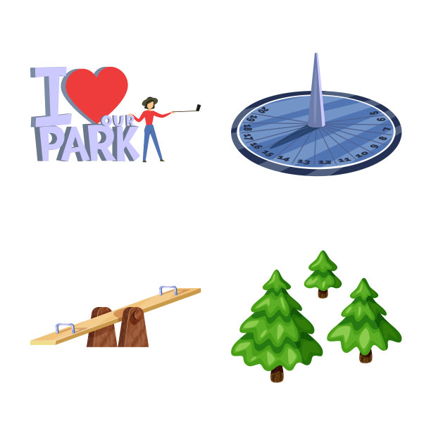 设计景观和公园标志集图片下载