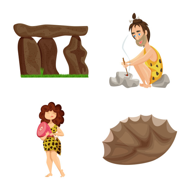 设计古代和时代的图标集图片下载