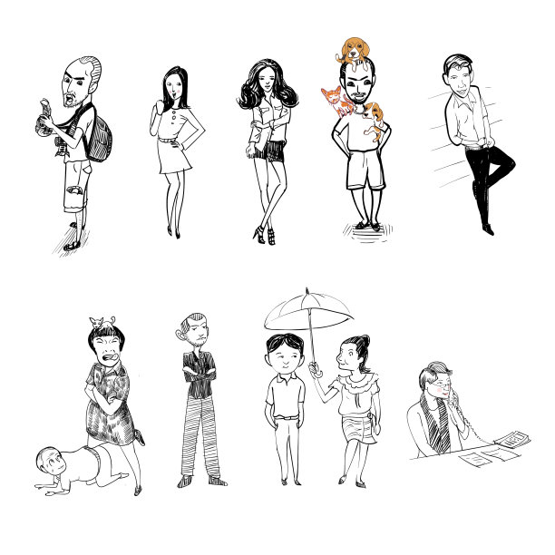 画人物有趣和严肃图片下载