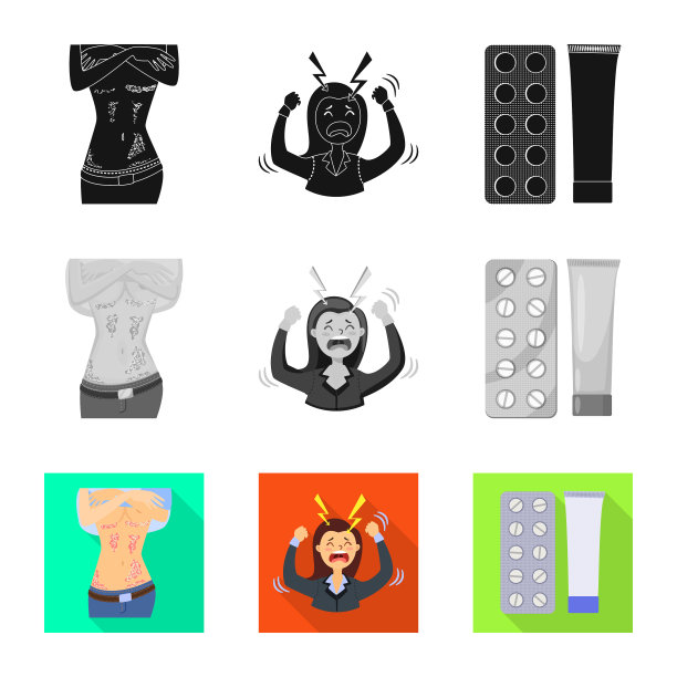 医疗和疼痛标志集图片下载