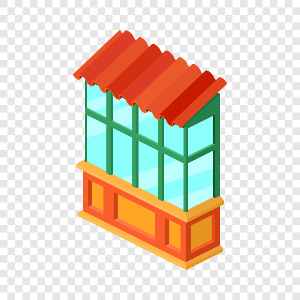 旧阳台图标等距三维风格图片下载