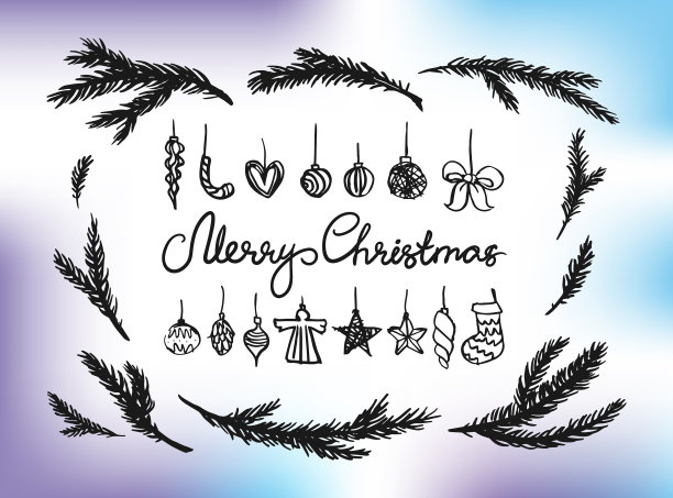 圣诞新年设计元素图片下载