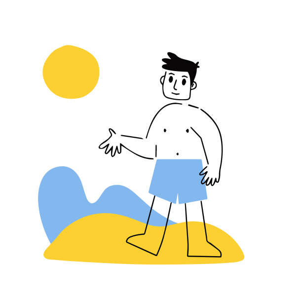 沙滩上穿着泳裤的男人图片下载