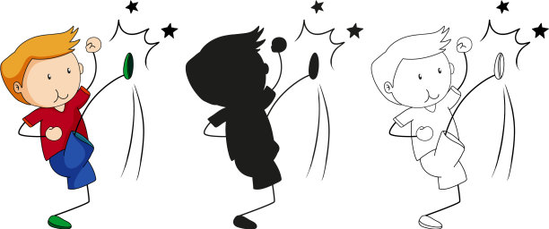 一套字符的颜色剪影和图片下载