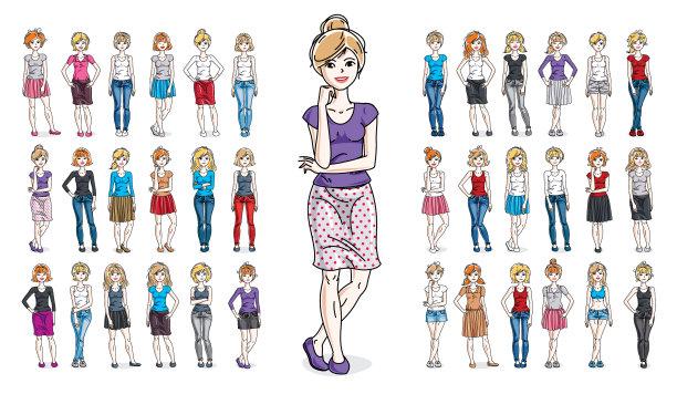 休闲穿的衣服可爱，有吸引力的女人大图片下载