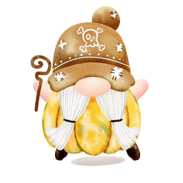 可爱的数字绘画水彩小矮人元素。图片下载