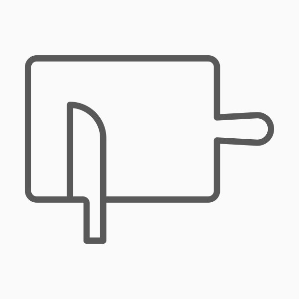 砧板和刀具图标，厨房用具矢量图片下载