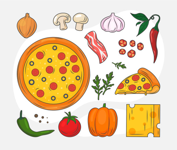 烹饪披萨的概念图片下载