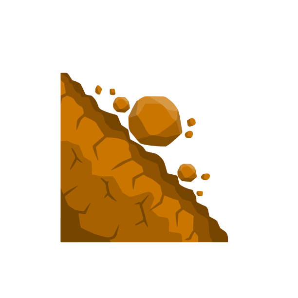 岩石从悬崖上滚落下来图片下载