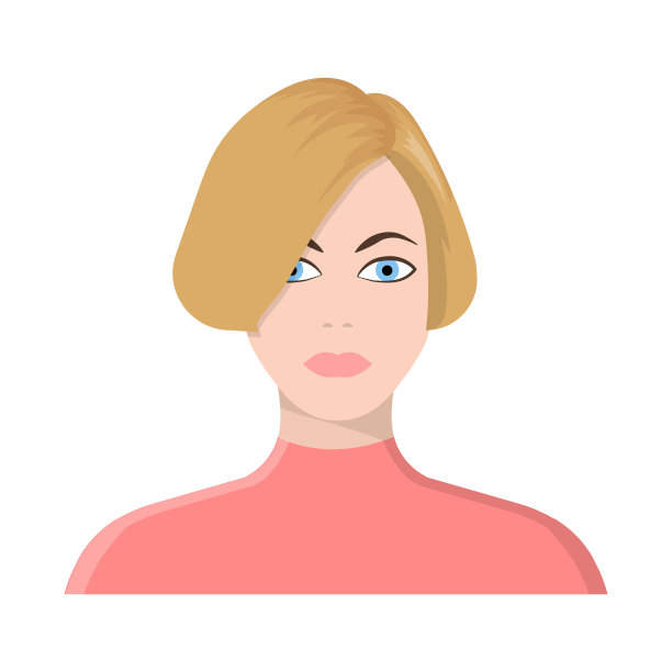 女孩和发型图标集图片下载