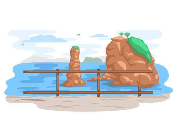 水平海景风景码头或海滨图片下载