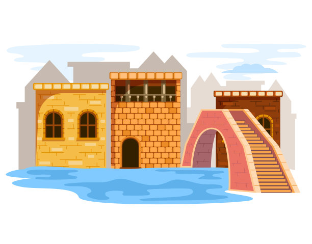 城市中世纪景观石堡垒附近图片下载