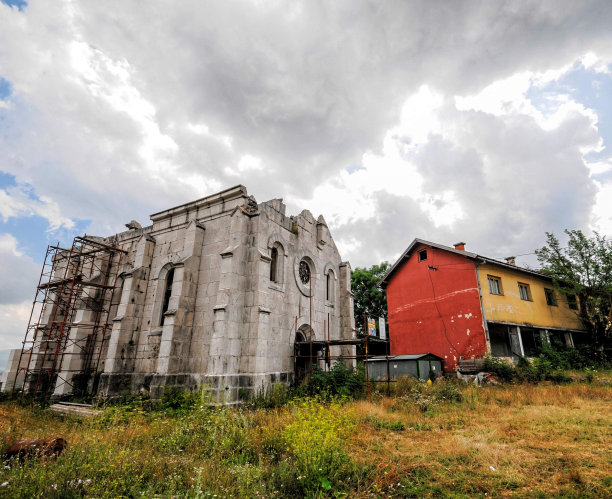 废弃的房子，数码照片作为背景图片下载