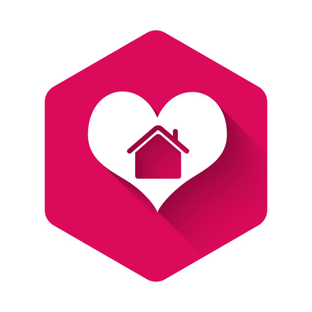 白宫与心形图标孤立图片下载