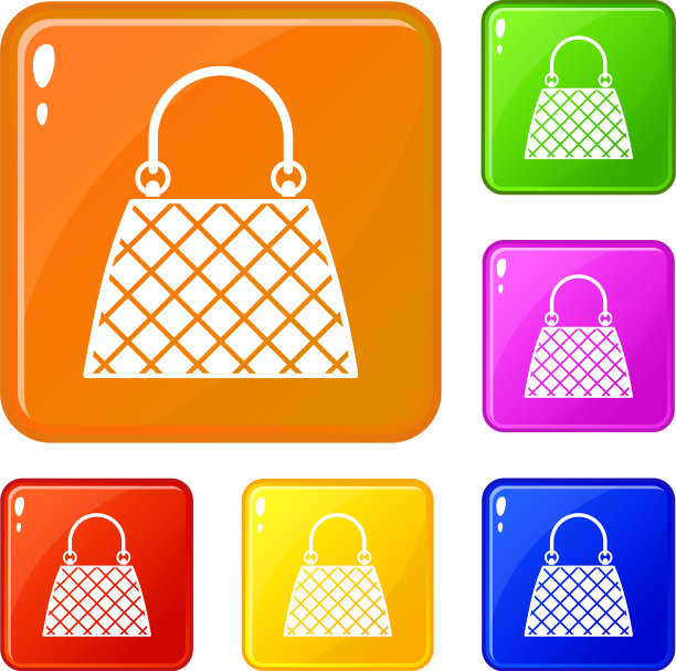 美丽的包图标设置颜色图片下载