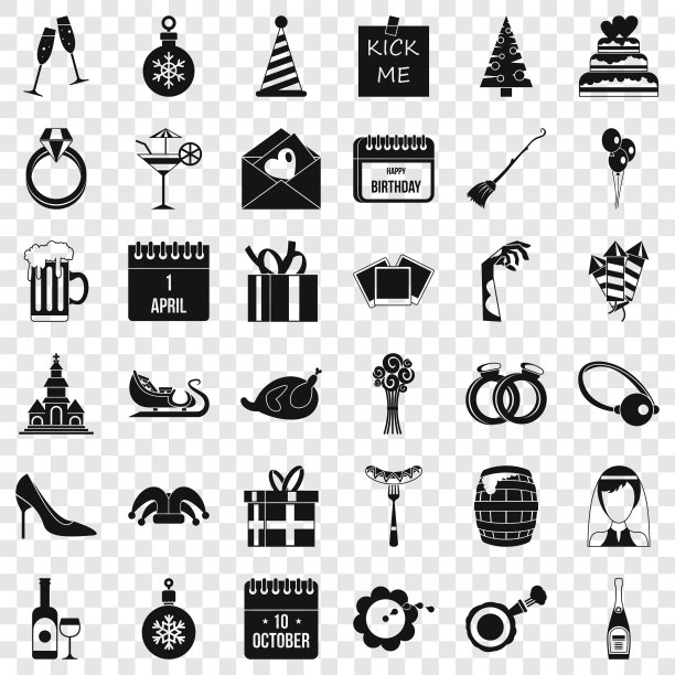 假日图标设置简单的风格图片下载