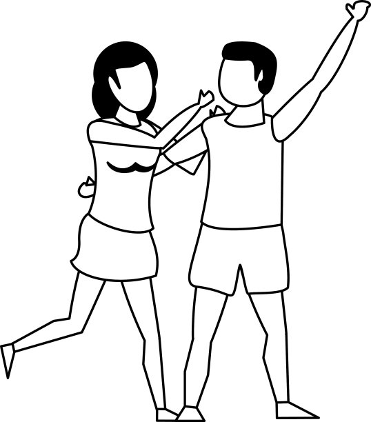 健身运动运动生活方式卡通黑色图片下载