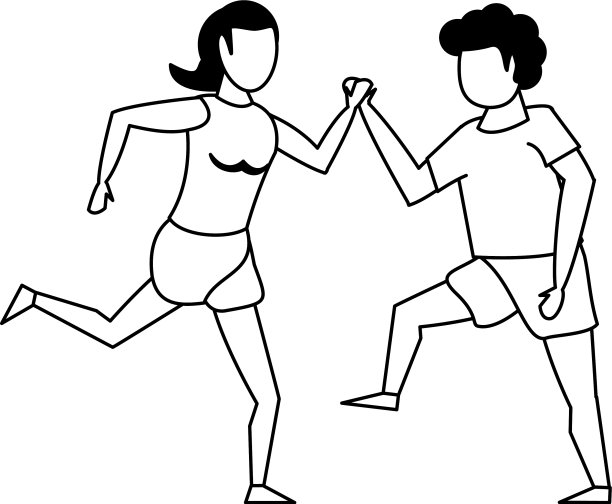 健身运动运动生活方式卡通黑色图片下载