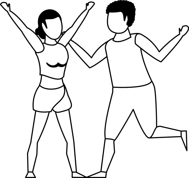 健身运动运动生活方式卡通黑色图片下载