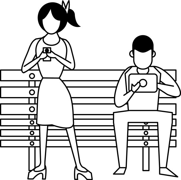 社交媒体网络聊天卡通在黑色和图片下载